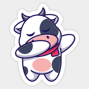 Cute baby cow dabbing cartoon Sticker